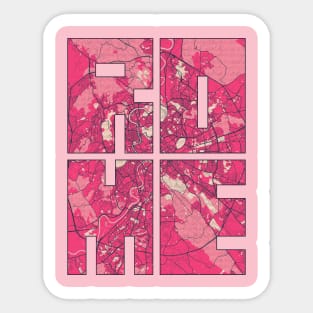 Rome, Italy City Map Typography - Blossom Sticker